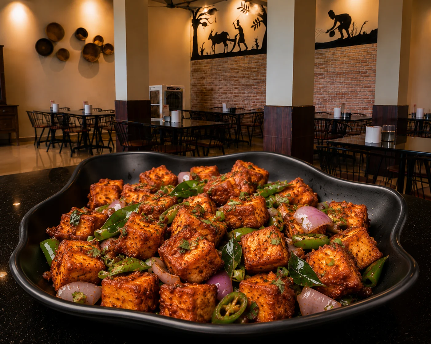 Paneer 65 - Veg dish at The Farmer's Kitchen Shirwal